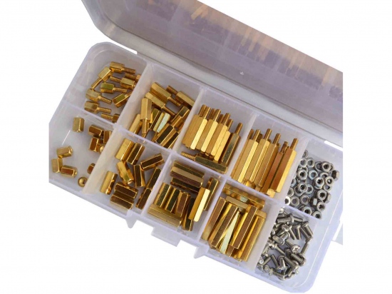 Afstandsbus/Spacer/Standoff  M3 set 120-delig messing